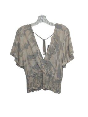 Lazy Sundays Surplice Cam-Oh Top Womens Large Pink New Casual Deep Vneck